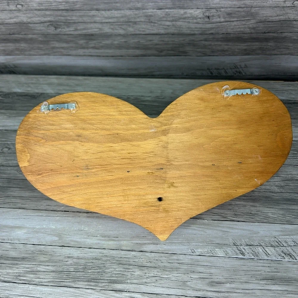 Vintage Heart Shaped Wood Wall Shelf Cottage Coquette Country Rustic Grandma